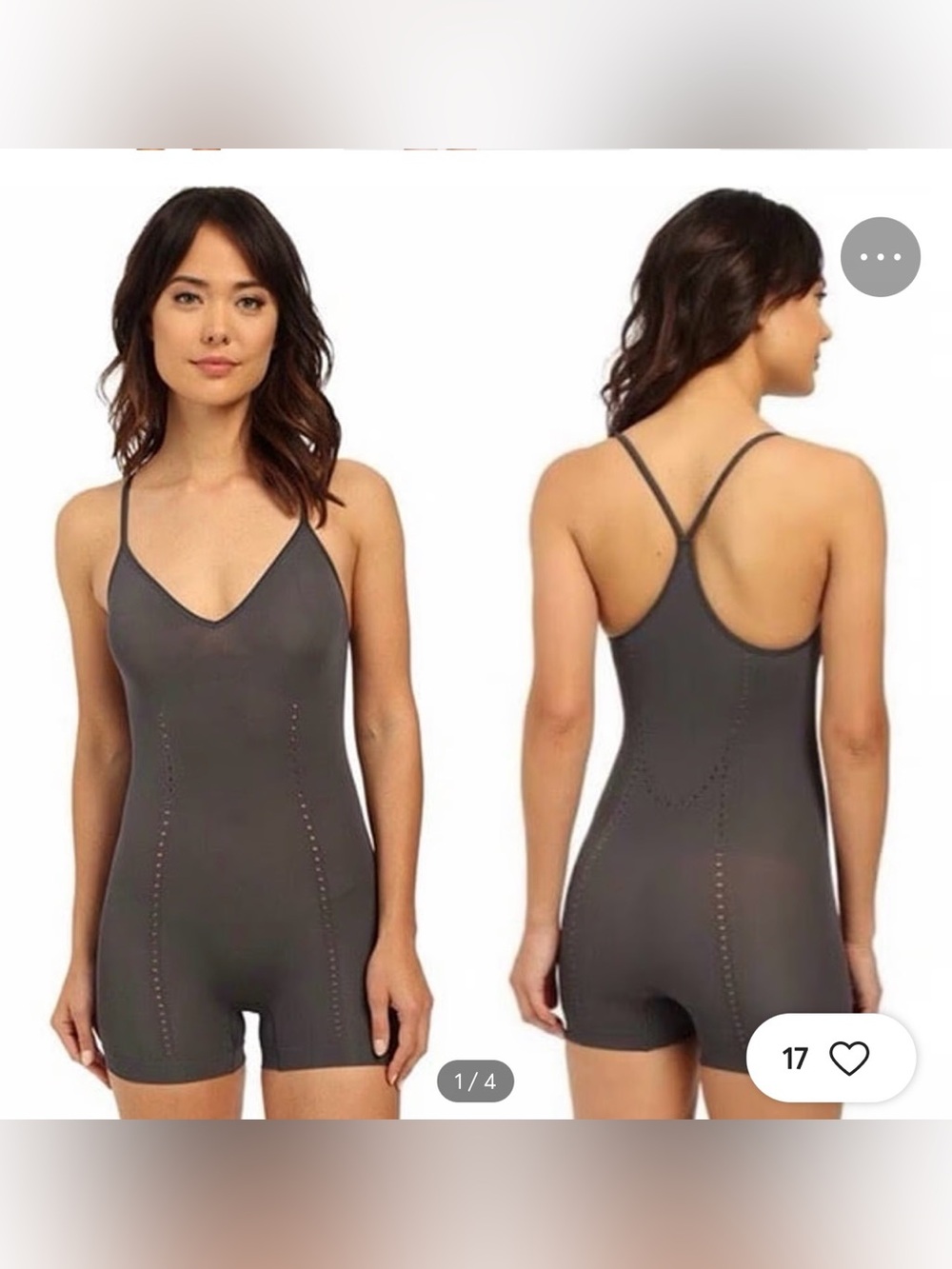 NWT SPANX Women's Lounge Hooray Racerback Romper in Steel size xl